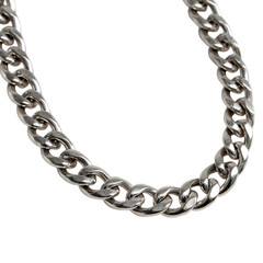 Obraz premium Photo of silver chain necklace isolated on transparent background for fashion