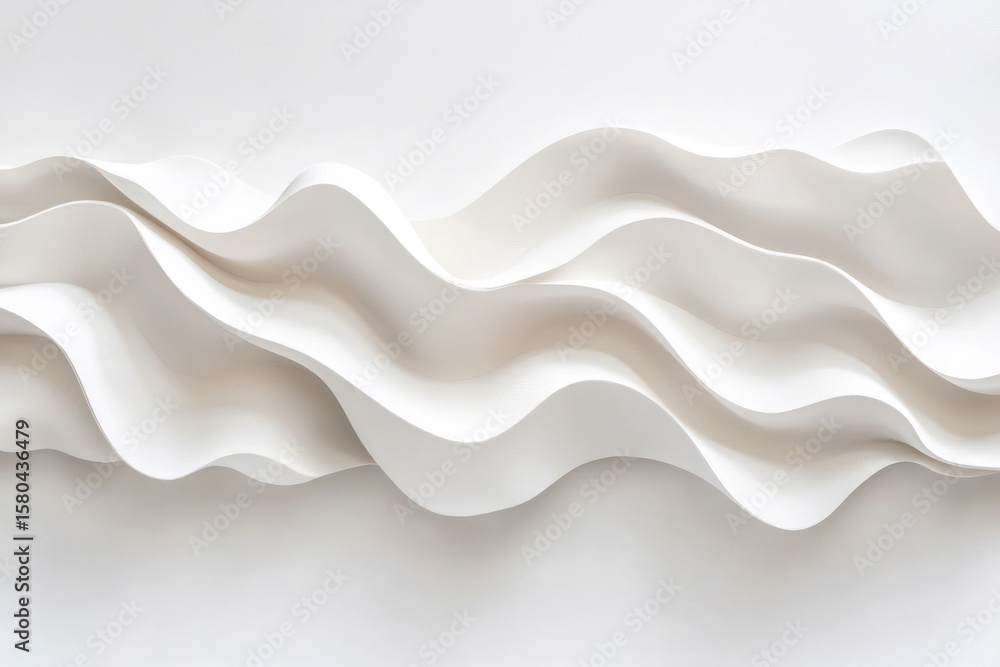Poster abstract white wavy pattern on smooth backdrop. modern design concept. minimalist art. textural back