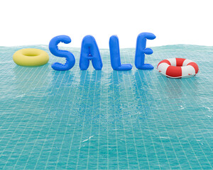 수영장 세일 프로모션 풍선 문자 디자인 / Pool SALE Balloon Letters Summer Promotion