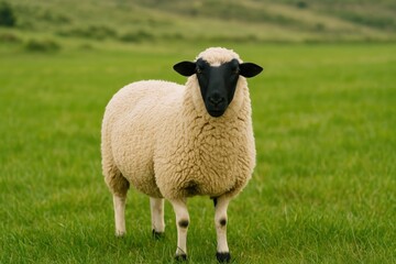 Obraz premium Flock of sheep in a European landscape