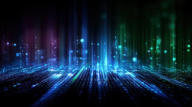 Abstract binary code digital city