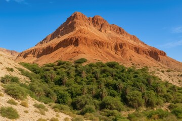 Fototapeta premium Crimson Hill in a Desert Nature Reserve