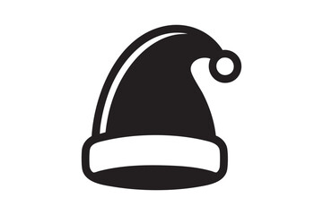 Santa Hat Silhouette Vector – Christmas Holiday Icon Design