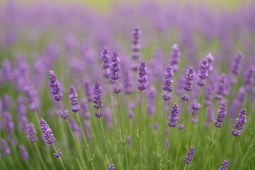 Obraz premium Lavender blooms stretching across a scenic field background