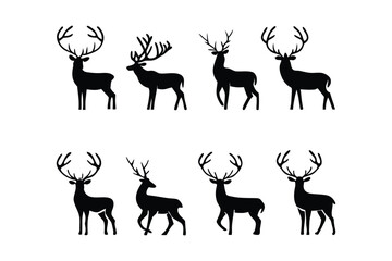Naklejka premium Silhouette of Deer in Nature