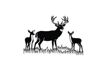 Fototapeta premium Powerful Antler Silhouette Icon