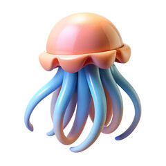 Colorful Jellyfish Toy with Soft Pastel Tones and Flowing Tentacles