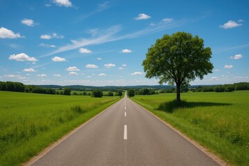 Fototapeta premium Scenic countryside pathway offering breathtaking vistas