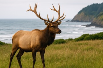 Fototapeta premium Coastal State Park Featuring Roosevelt Elk