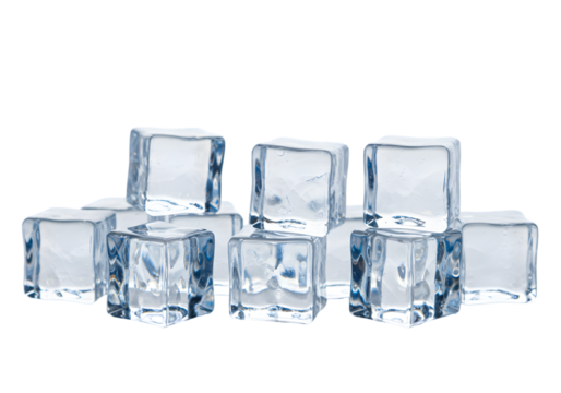 Isolated Transparent Ice Cubes Background for Refreshing Cold Drinks - Powered by Adobe