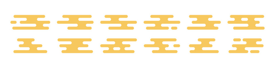 Japanese cloud icon set. Asian culture concept