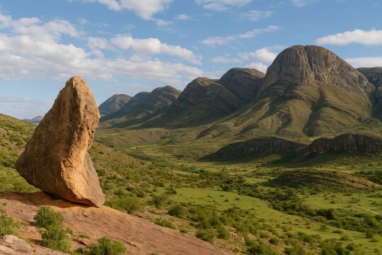 Boulders and Peaks at a Scenic Park in South America
