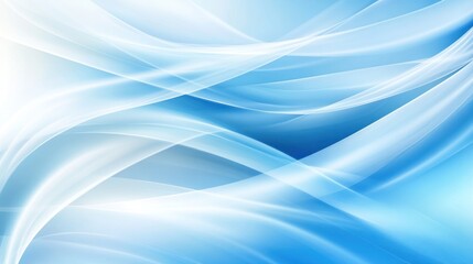 Fototapeta premium Abstract design with flowing, light blue and white lines.