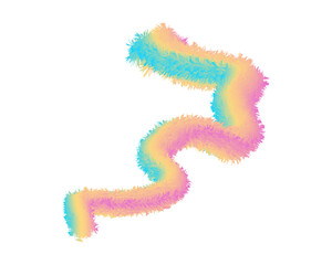 Abstract Pastel Pink Blue Yellow Fluffy Wave Design Element Swirl Texture Background