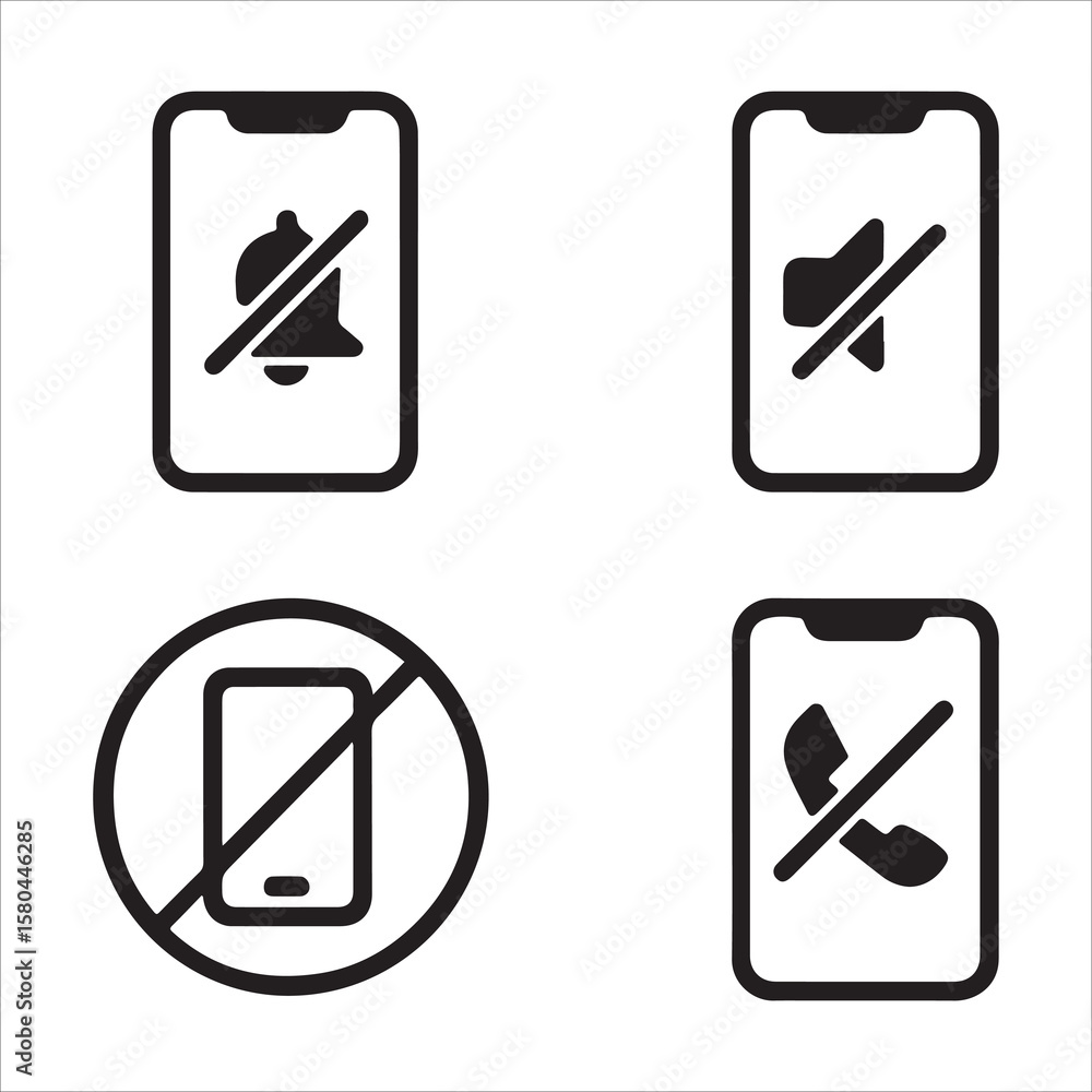 Poster vector icon set of web buttons and symbols for internet communication
