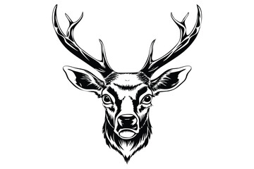 Fototapeta premium Christmas Deer Silhouette Clipart