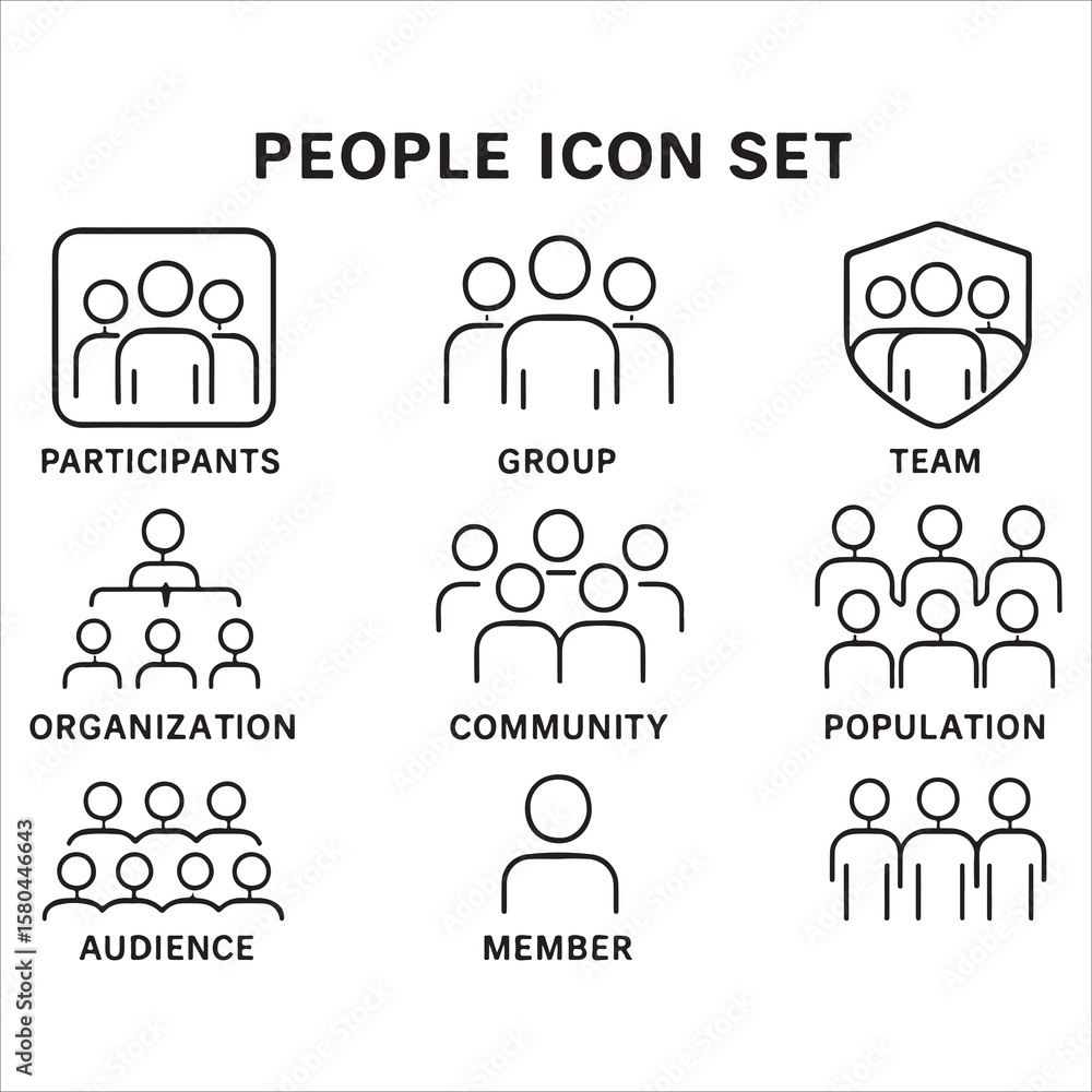 Poster collection of black vector social media and business network icons for web and design use