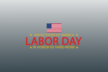 Golden Typography Labor Day Poster with Stars and American Flag