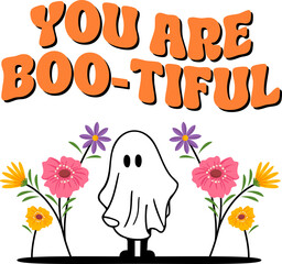 You Are Bootiful svg, Boo-tiful Halloween png, Cute and Funny Ghost eps, Spooky Season Tshirt, Retro and Vintage Halloween Tee, Funny Spooky Season Gift, Fall Shirt for Her