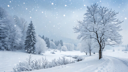 Naklejka premium Winter Space of Snow