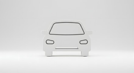 Stylized Outline of a Minimalist Car Symbol Against a Clean White Background