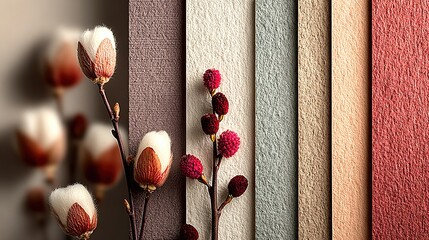 Cascading peach to ivory gradient background with subtle texture, minimalist Scandinavian aesthetic, soft light tones romantic event branding design.