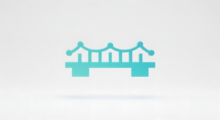 Stylized Abstract Bridge Icon Symbolizing Connectivity and Modern Architecture in Blue Color Scheme