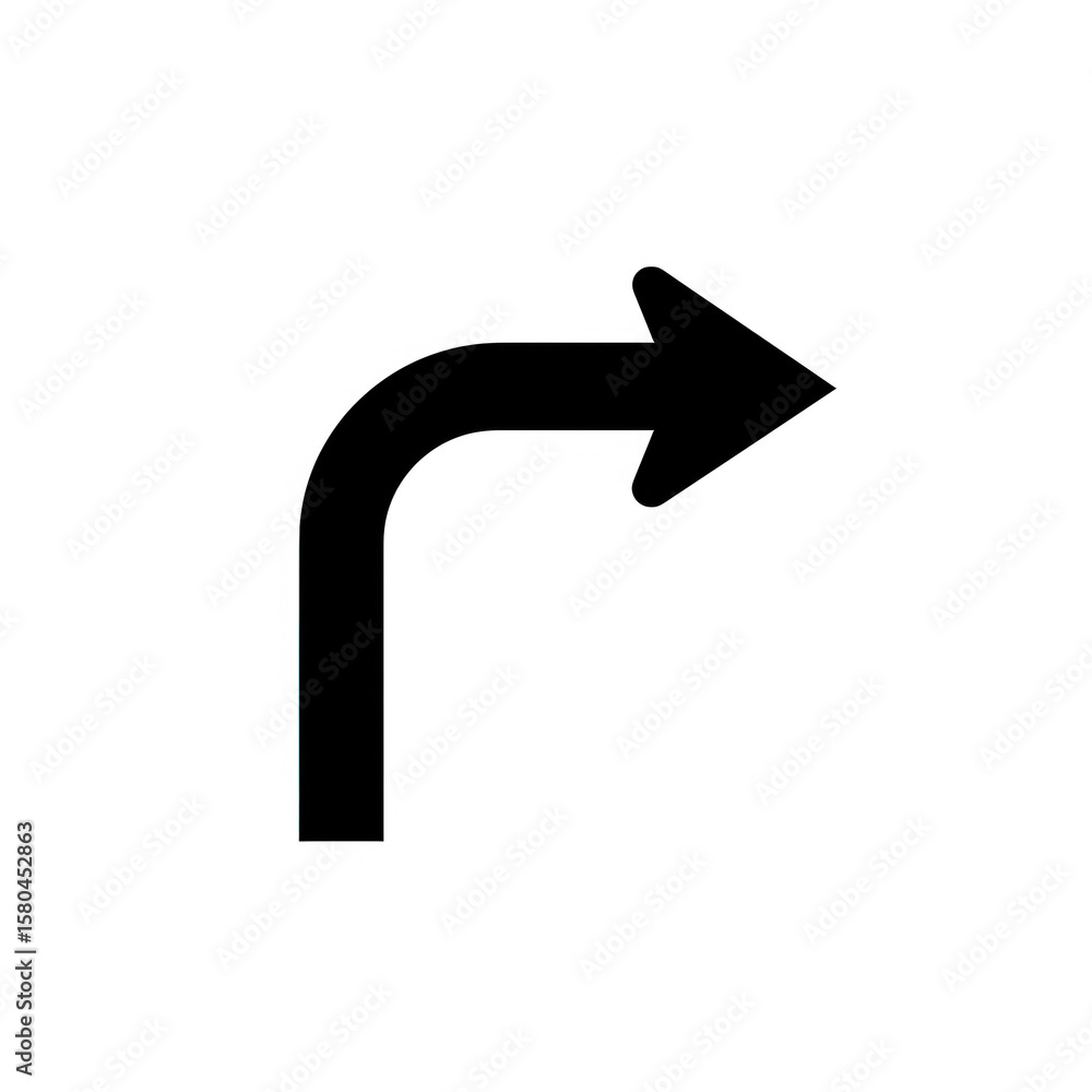 Poster simple black arrow pointing right isolated on transparent background