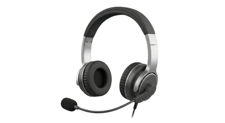 Computer headphones with microphone for work from home isolated PNG with Transparent Background