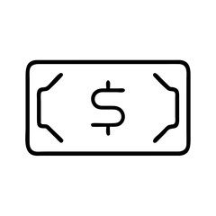 Minimalist currency symbol icon on white background