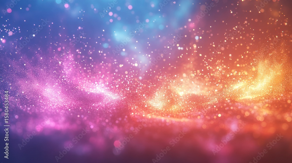 Poster abstract swirling colors, sparkling particles. background glowing nebula. possible use digital art, 