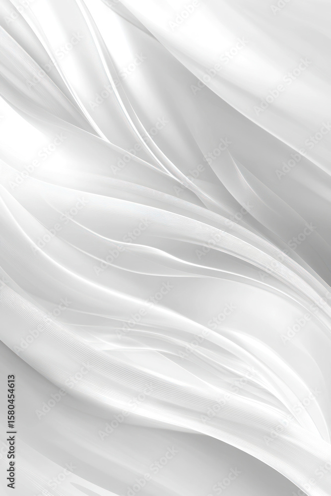 Poster abstract white flowing fabric with smooth, fluid lines and gentle waves. elegant and sophisticated b