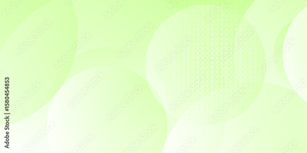 Poster minimalist soft abstract background in gradient green and white tones with circles. circle effect st