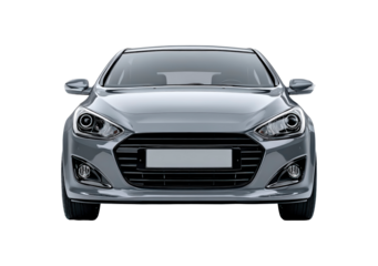 Sleek modern car on black background for automotive design on transparent background, PNG