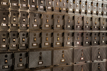 Black post office boxes