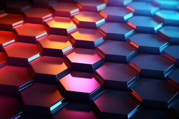Medical innovation represented through an abstract geometric background of hexagons