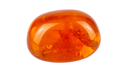 Amber gem isolated on solid white background in Png