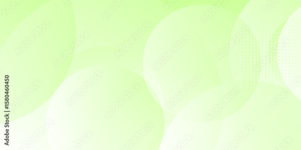 Poster minimalist soft abstract background in gradient green and white tones with circles. circle effect st