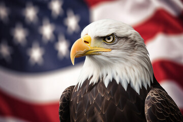 Generative AI colorful memorial independence day american flag day holiday eagle symbol image illustration