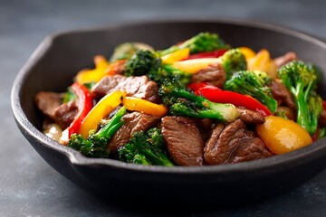 Fototapeta premium Stir-Fried Beef with Mixed Vegetables