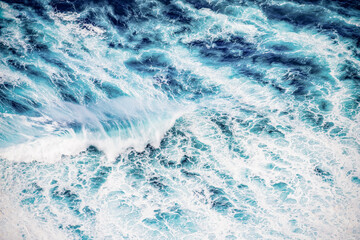 abstract aerial view background of blue waves