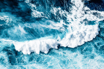 abstract aerial view background of blue waves