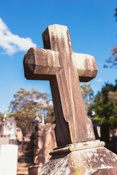 tombstones in a graveyard