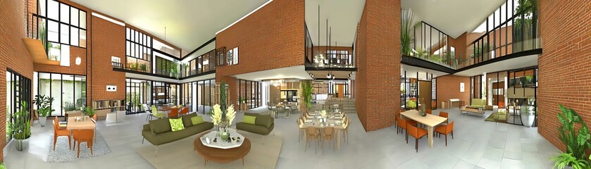 A spacious modern interior showing an architectural open plan design