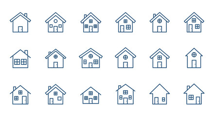 Homes' Variety: Showcasing a series of diverse home designs with modern lines, this image is the perfect visual for the real estate and architectural field. Emphasizing variety, choice.