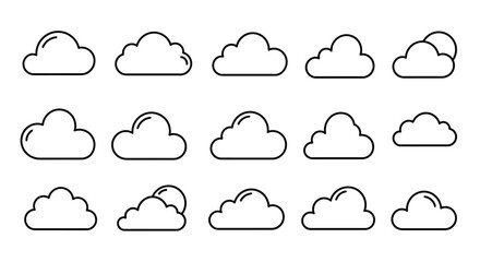 Cloudscape Collection: A collection of simple, elegant cloud illustrations, perfect for adding a touch of whimsy and weather-themed elements to any project.