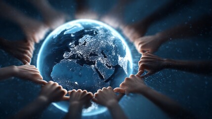 Earth Surrounded by Hands