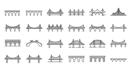 Bridge Collection: A diverse array of architectural bridge designs. Capturing the essence of engineering and structure, this image showcases an assortment of bridge types and styles.