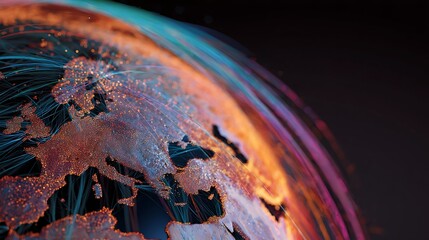 Globe with Network Connection Lines