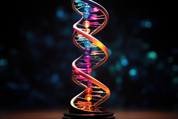Innovative biotechnology visual with illuminated DNA strands
